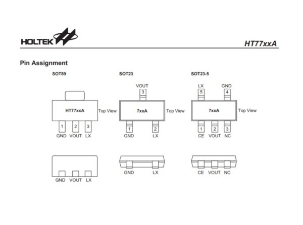 Holtek HT77xxA PFM Step-up DC/DC Converter