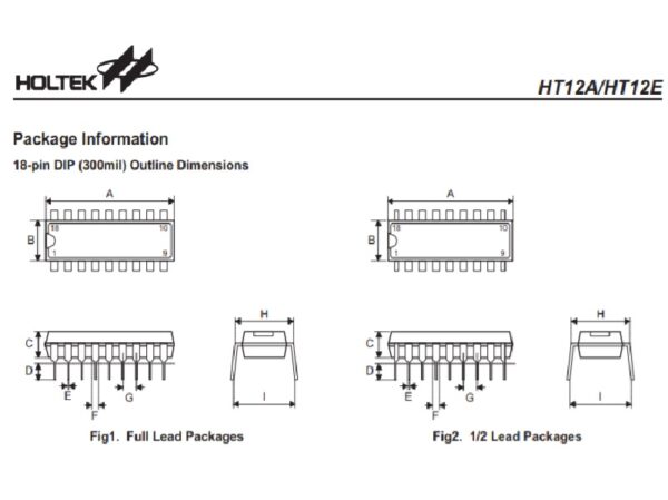 Holtek HT12A / HT12E 2(12) Series of Encoders