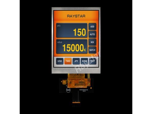 Raystar Optronics - 4" 480 x 480 Resolution Square IPS TFT MIPI Interface With PCAP